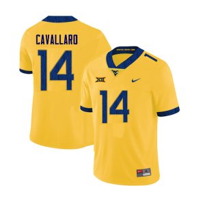 Men's West Virginia Mountaineers NCAA #14 Matt Cavallaro Yellow Authentic Nike Stitched College Football Jersey VI15T46YW